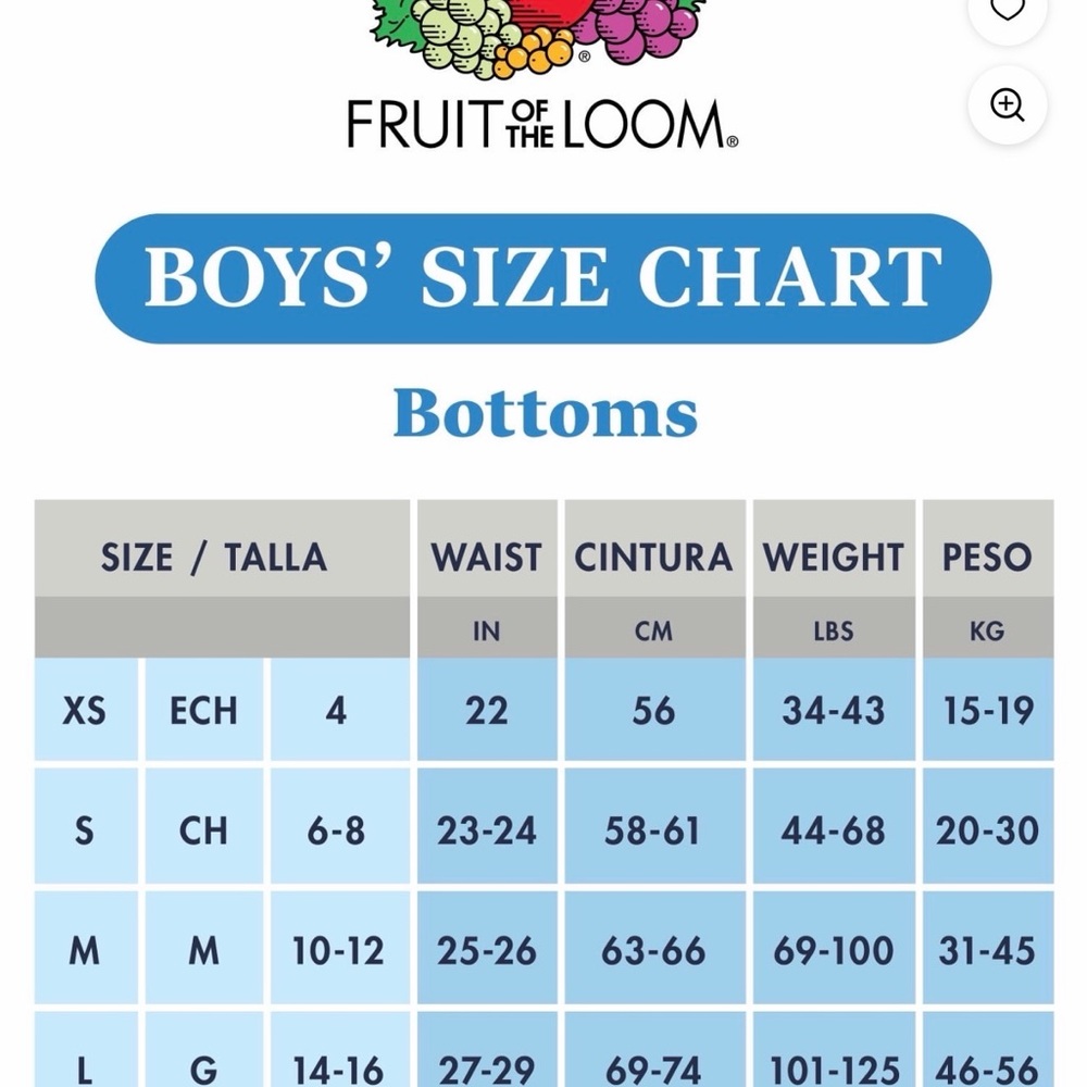 NWT 4 XS Boys 7-Pairs Fruit of the Loom Briefs Moisture Wicking - Picture 5 of 5